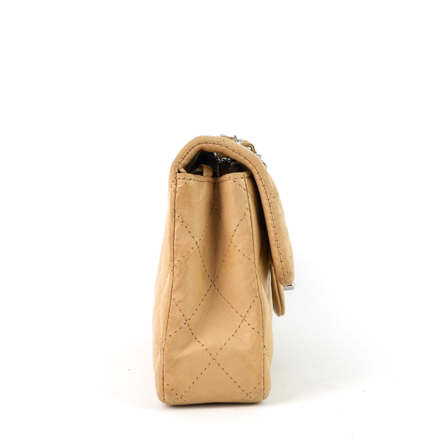 CHANEL East West Quilted Lambskin Flap Bag