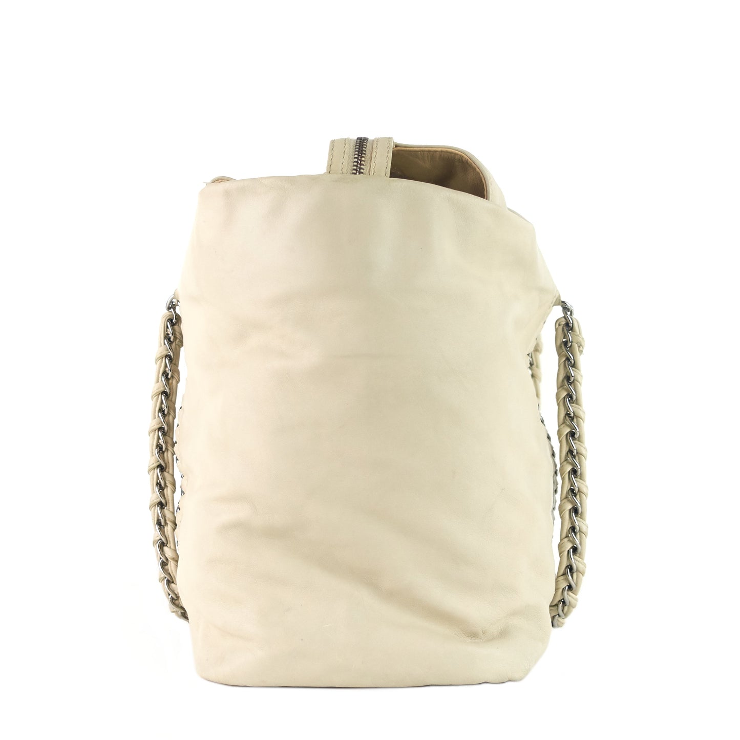 CHANEL Modern Chain Zip Leather Tote Bag