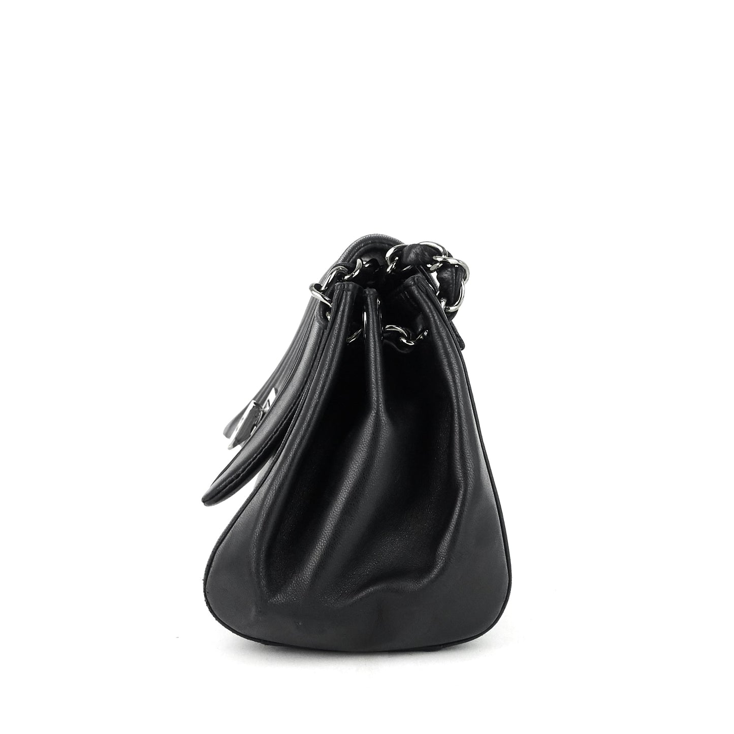 CHANEL Lambskin Leather Fliplock Shoulder Bag