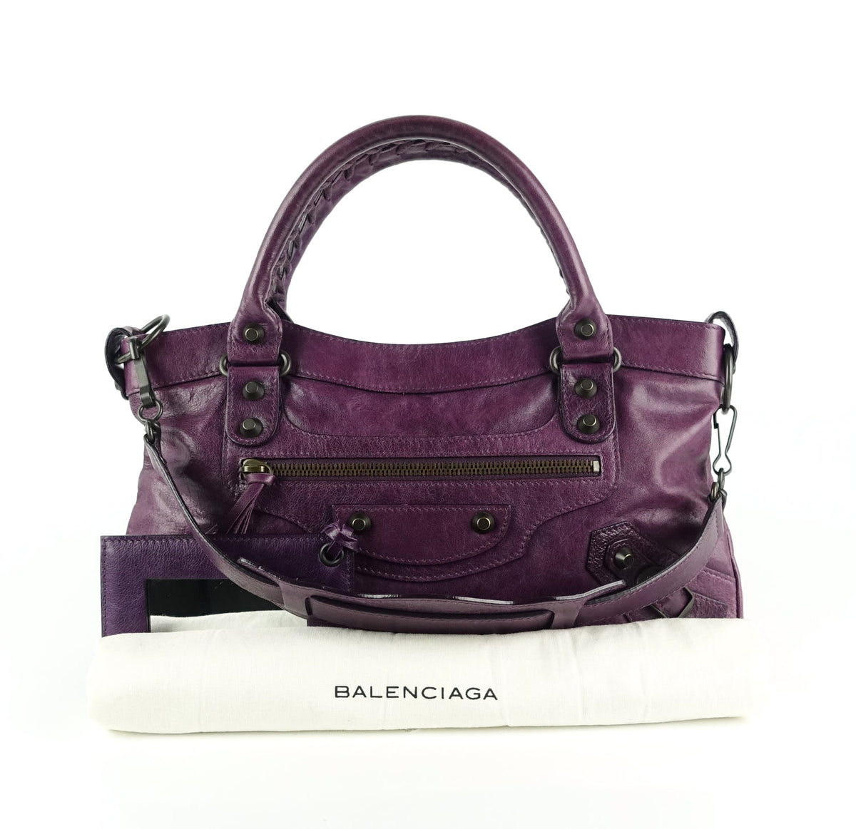 First Classic Studs Agneau Leather City Bag