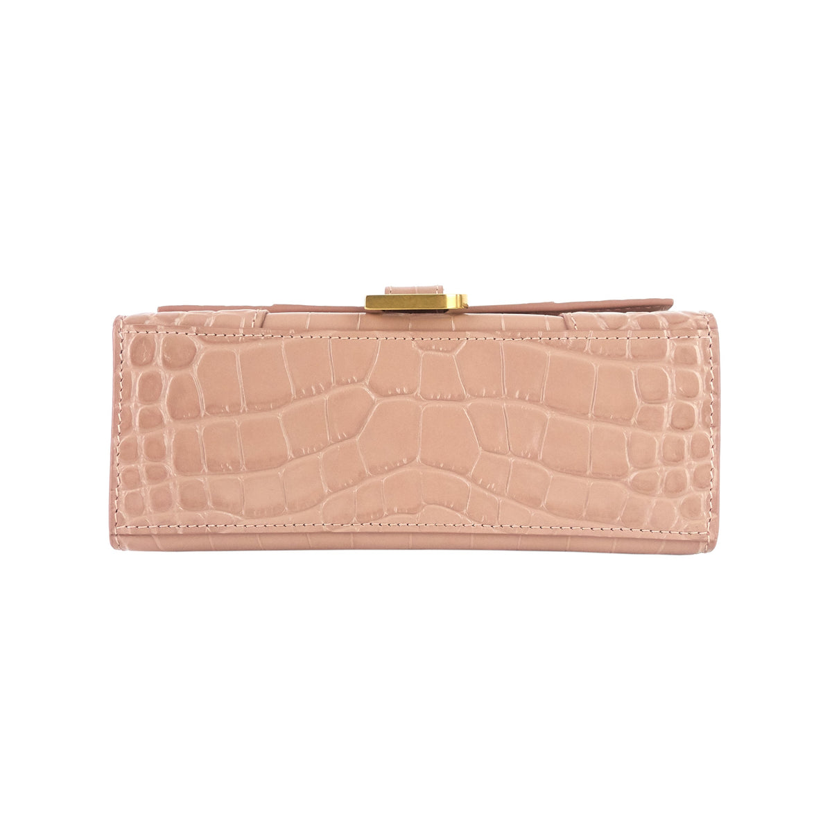 Hourglass XS Croc Embossed Leather Top Handle Bag