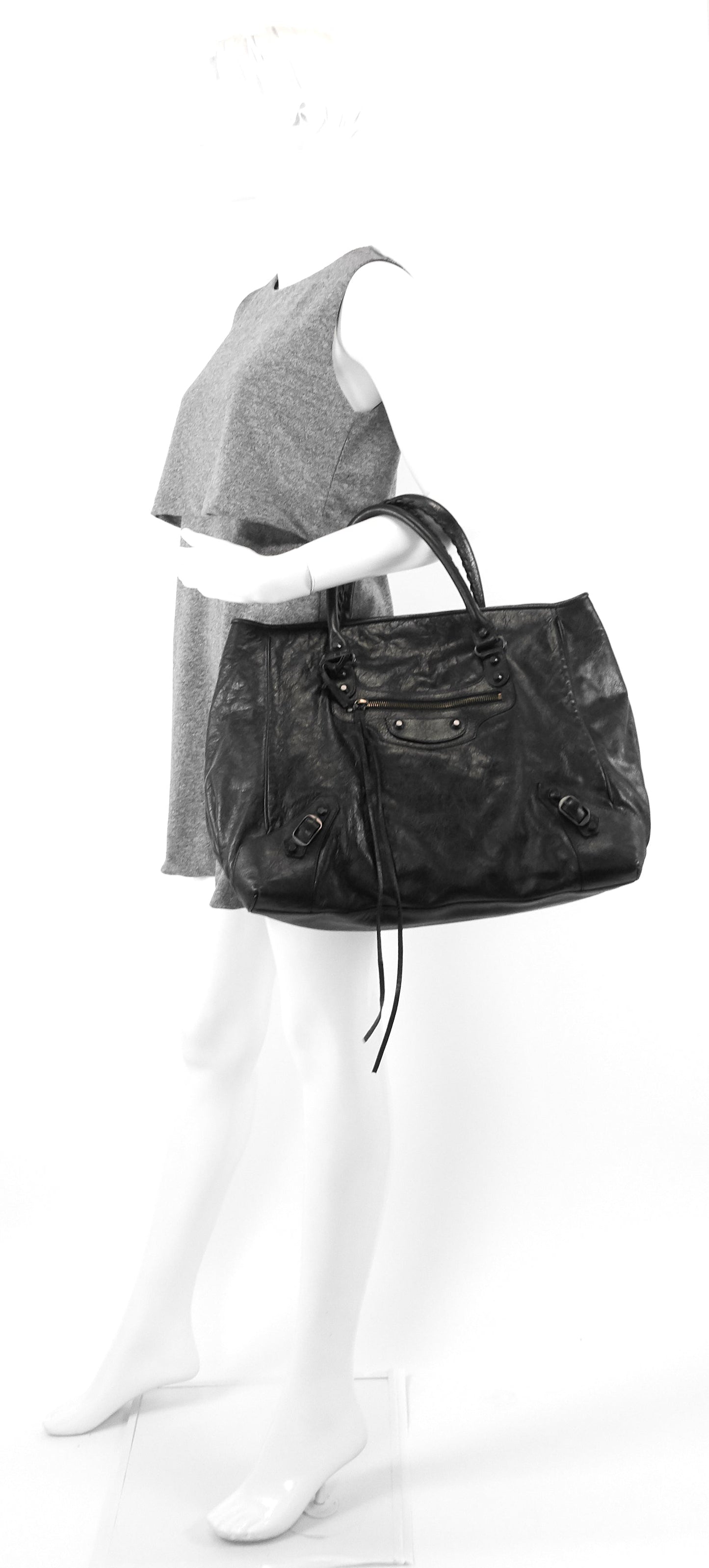 Sunday Large Lambskin Leather Tote Bag