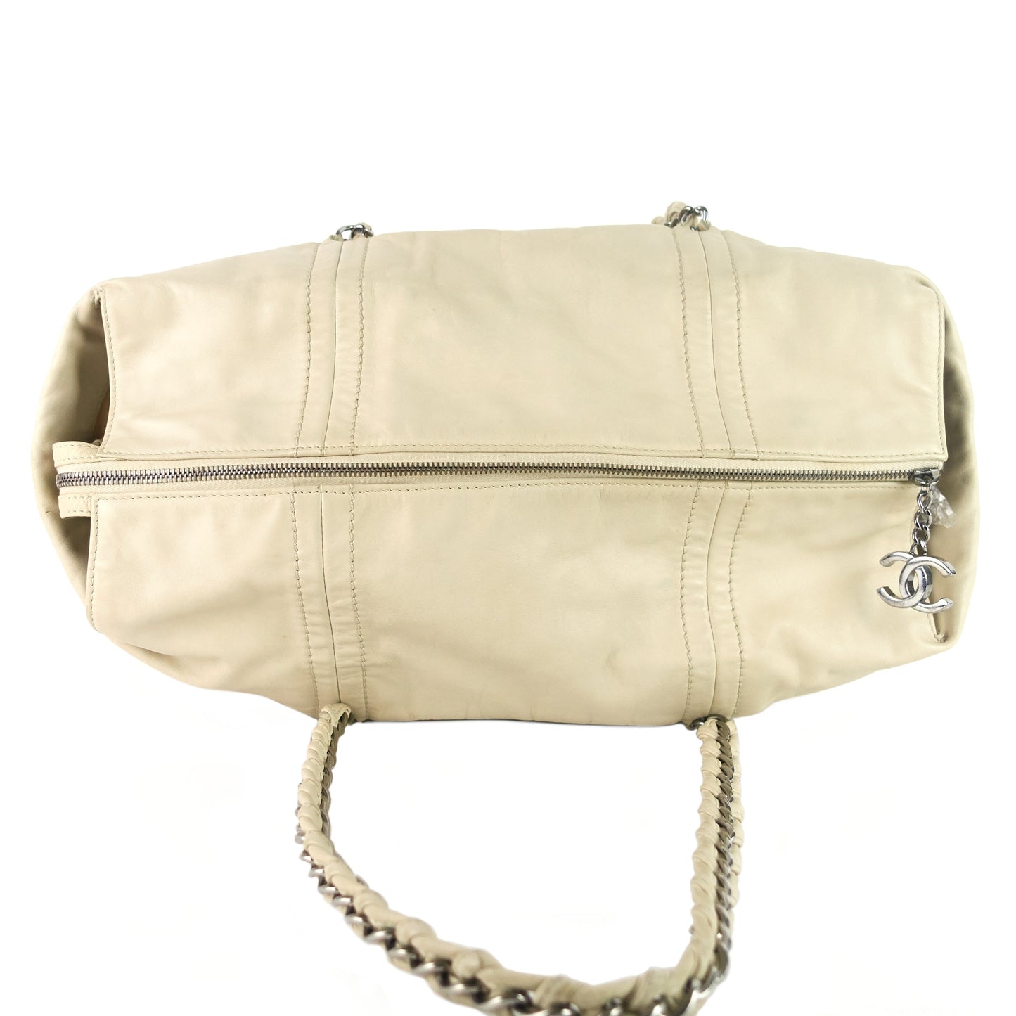 CHANEL Modern Chain Zip Leather Tote Bag