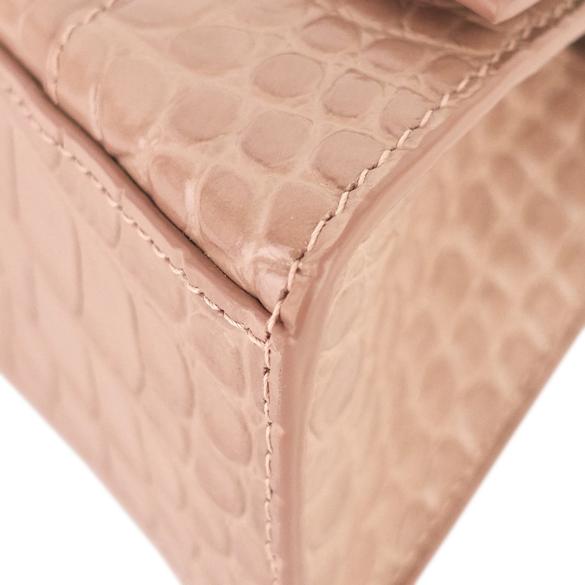 Hourglass XS Croc Embossed Leather Top Handle Bag