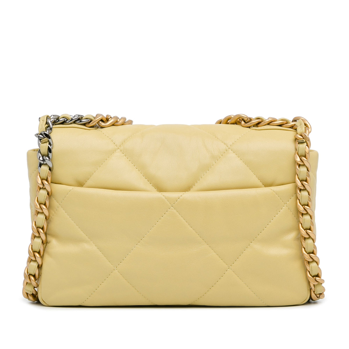 Yellow Chanel Medium Lambskin 19 Flap Satchel