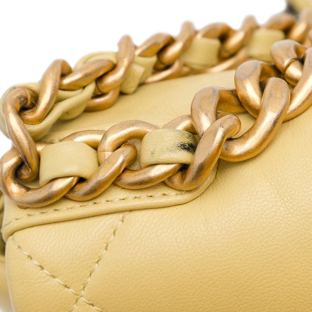 Yellow Chanel Medium Lambskin 19 Flap Satchel