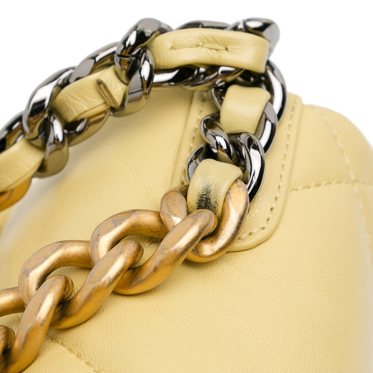 Yellow Chanel Medium Lambskin 19 Flap Satchel
