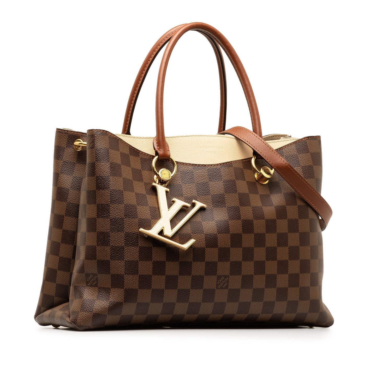 Brown Louis Vuitton Damier Ebene Riverside Satchel