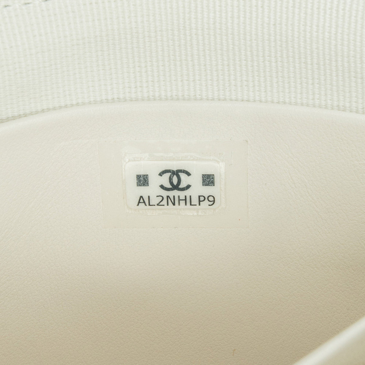 White Chanel Mini CC Quilted Aged Calfskin Top Handle Clutch with Chain