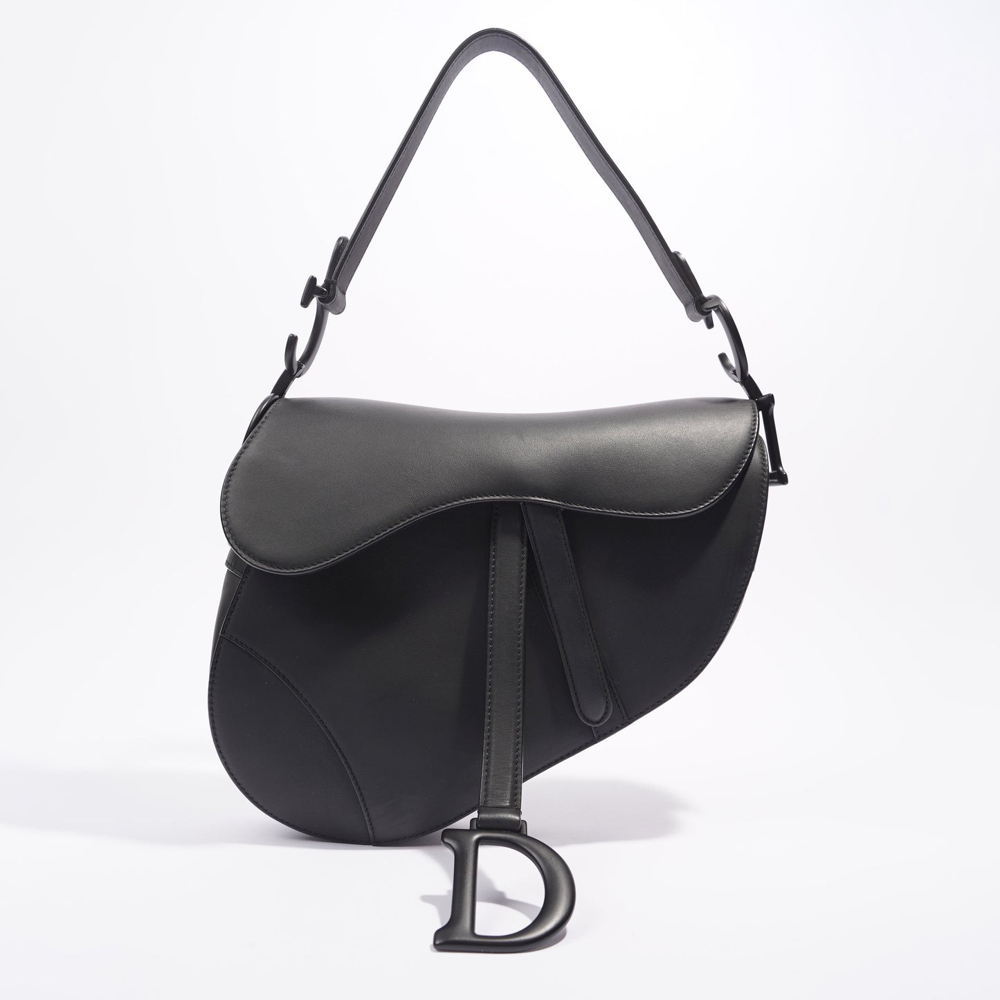 Christian Dior Saddle Bag Matte Black Leather