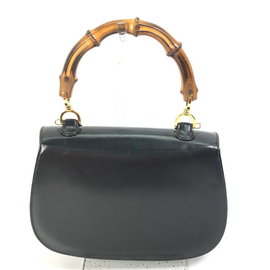 GUCCI Handbag 000 1951 Leather / Bamboo black turn lock old gucci Bamboo Women Secondhand