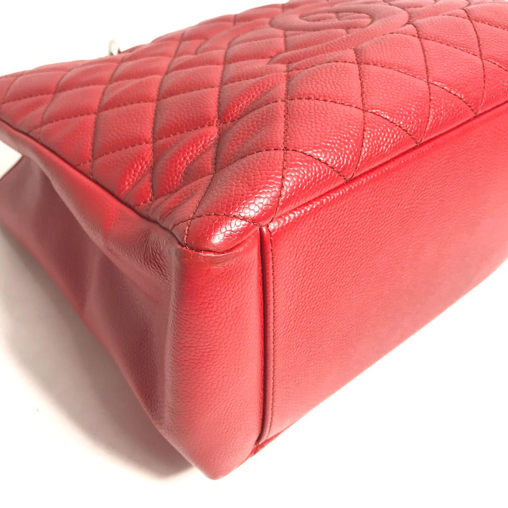 CHANEL Tote Bag A50995 Caviar skin Red CC COCO Mark Shoulder Bag Matelasse quilting Women Used