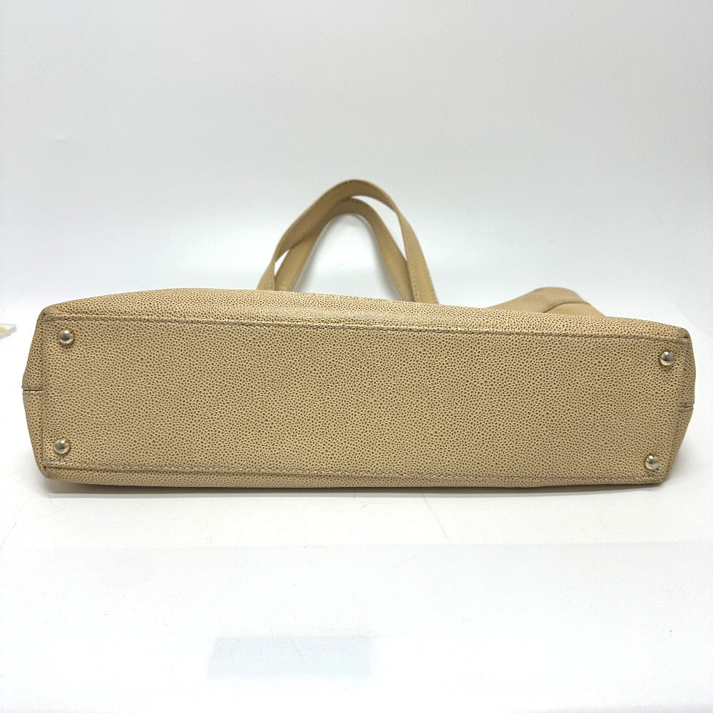 CHANEL Tote Bag Caviar skin beige COCO Mark CC Women Used