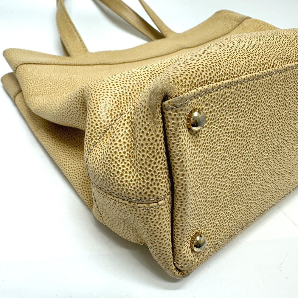 CHANEL Tote Bag Caviar skin beige COCO Mark CC Women Used