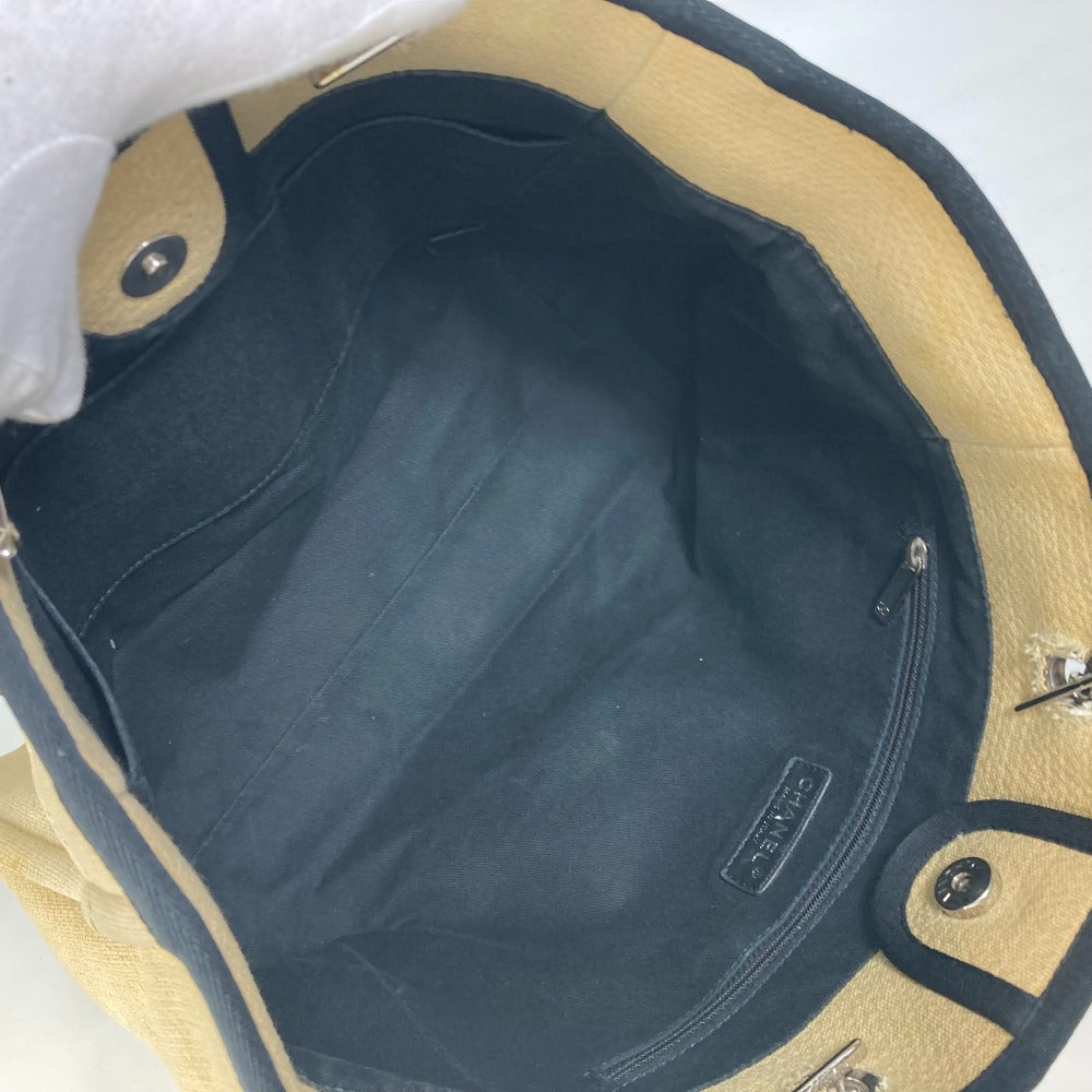 CHANEL Tote Bag Canvas / leather beige Shoulder Bag Shoulder Bag Deauville Women Used
