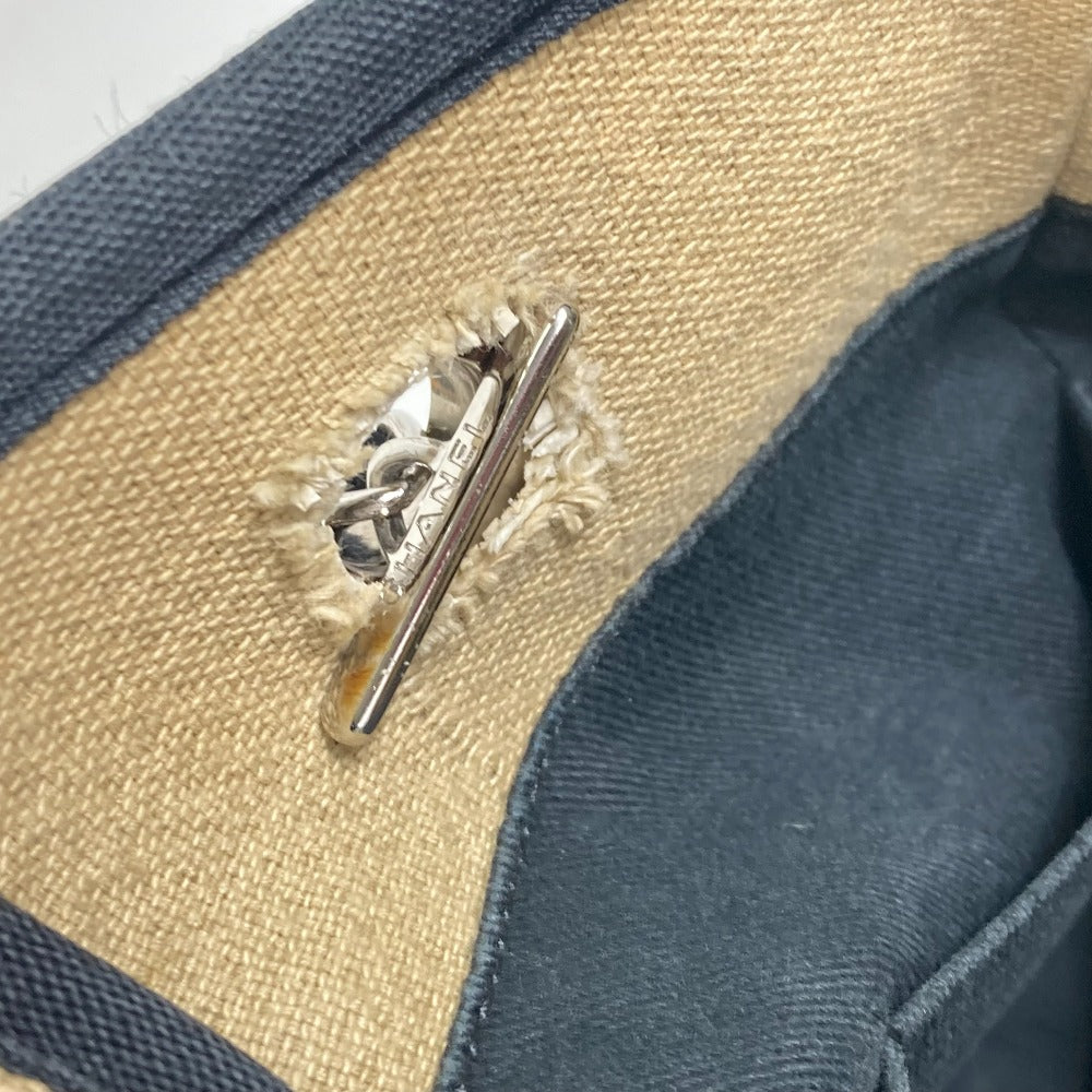 CHANEL Tote Bag Canvas / leather beige Shoulder Bag Shoulder Bag Deauville Women Used