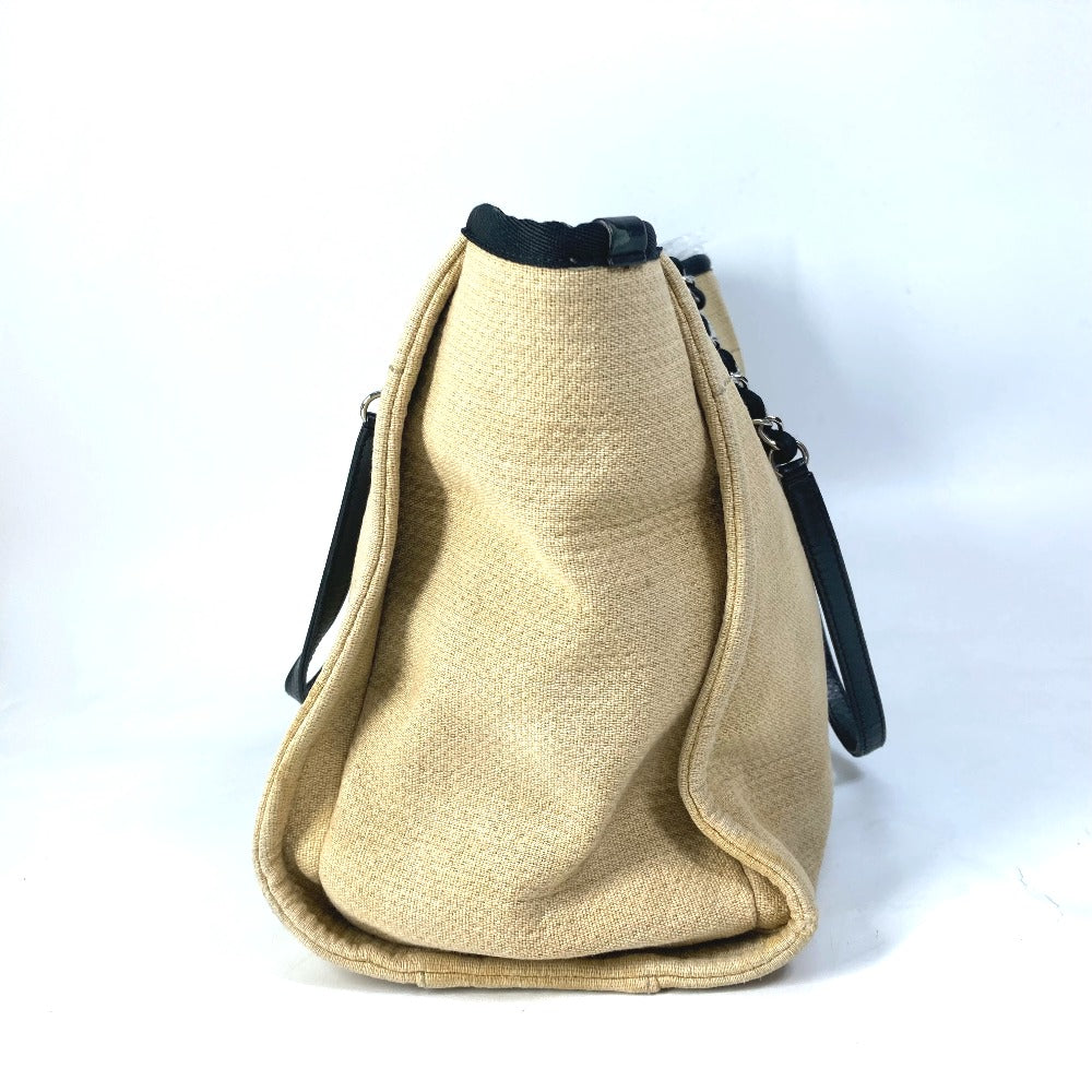 CHANEL Tote Bag Canvas / leather beige Shoulder Bag Shoulder Bag Deauville Women Used