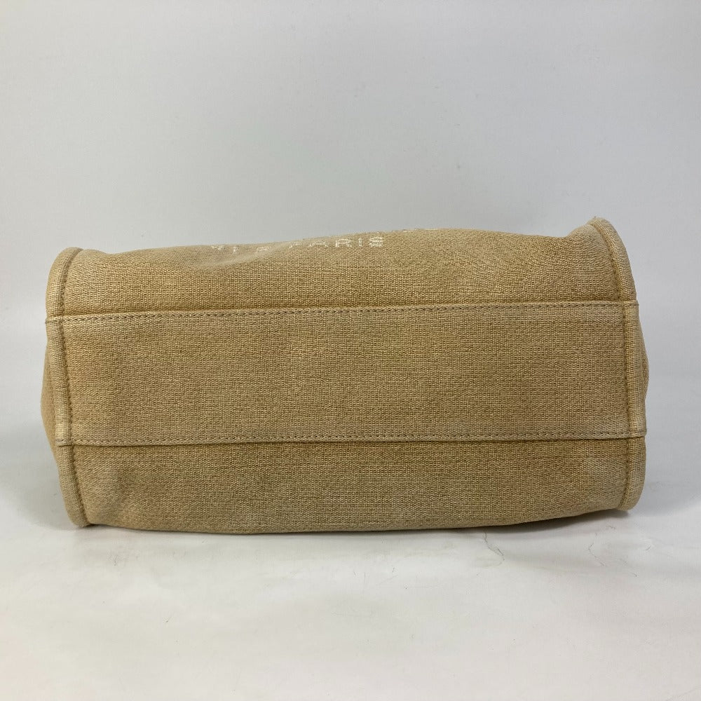 CHANEL Tote Bag Canvas / leather beige Shoulder Bag Shoulder Bag Deauville Women Used