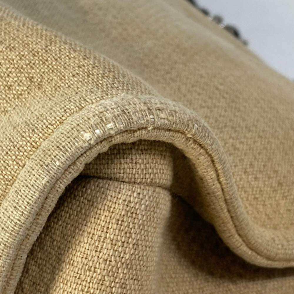 CHANEL Tote Bag Canvas / leather beige Shoulder Bag Shoulder Bag Deauville Women Used