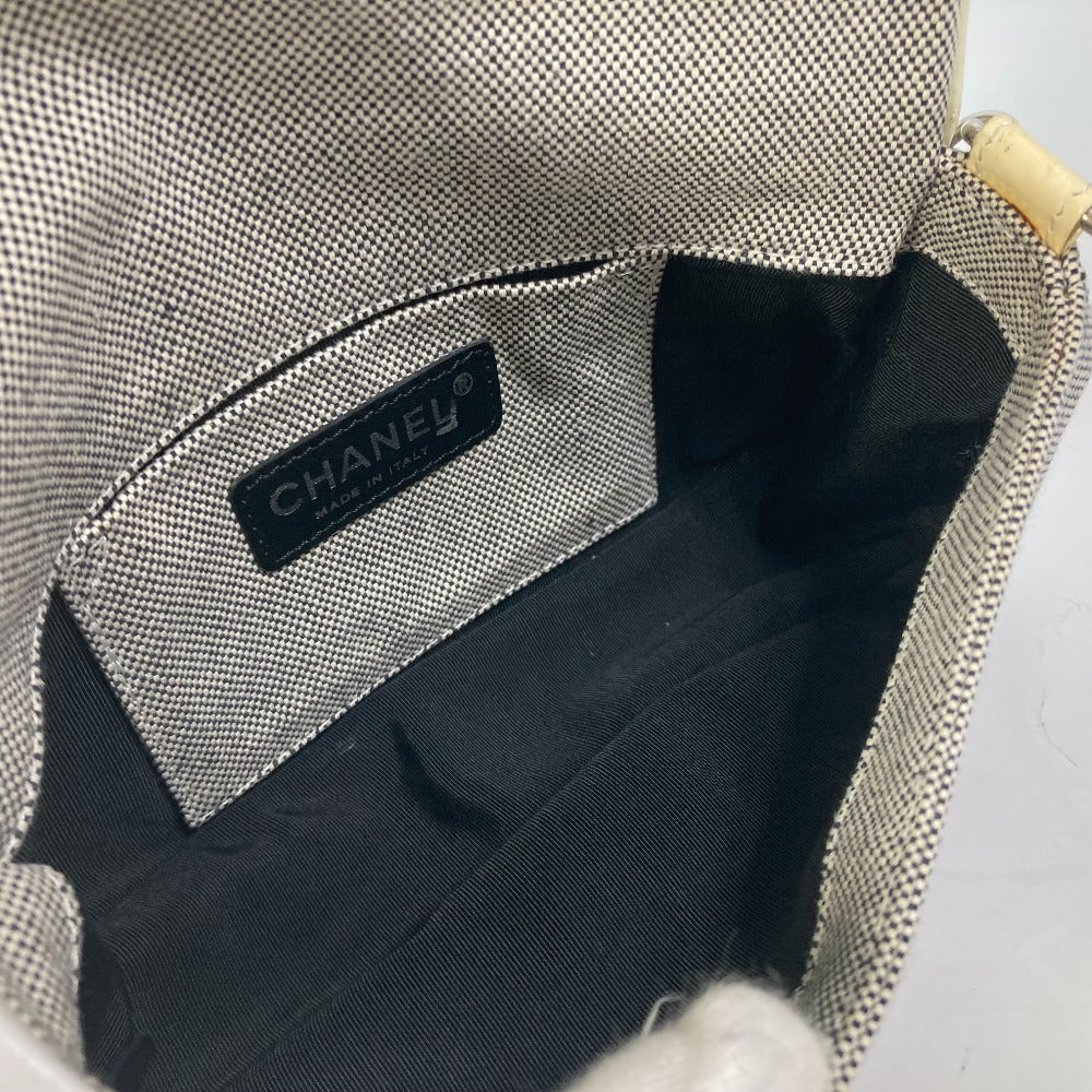 CHANEL Shoulder Bag canvas Gray type No.5 CC Camellia COCO Mark Chain