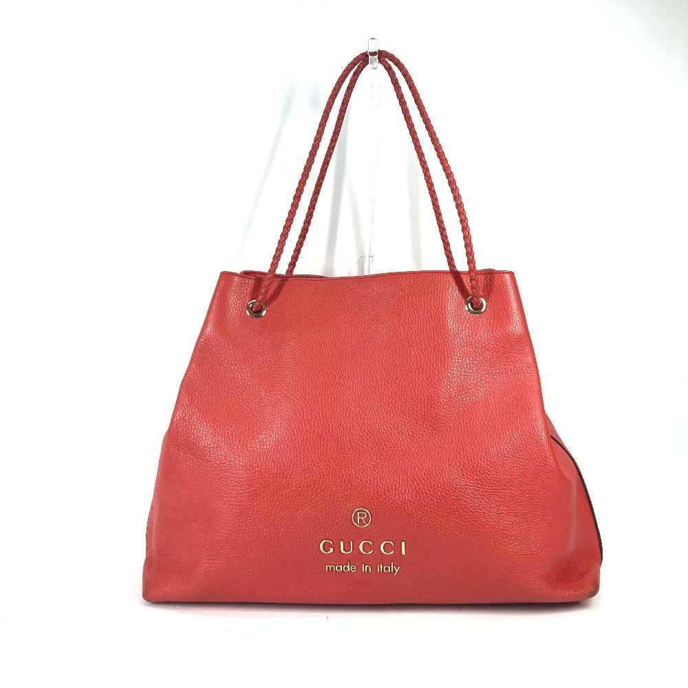GUCCI Tote Bag 380118 leather Red type logo Shoulder Bag Shoulder Bag Women Secondhand