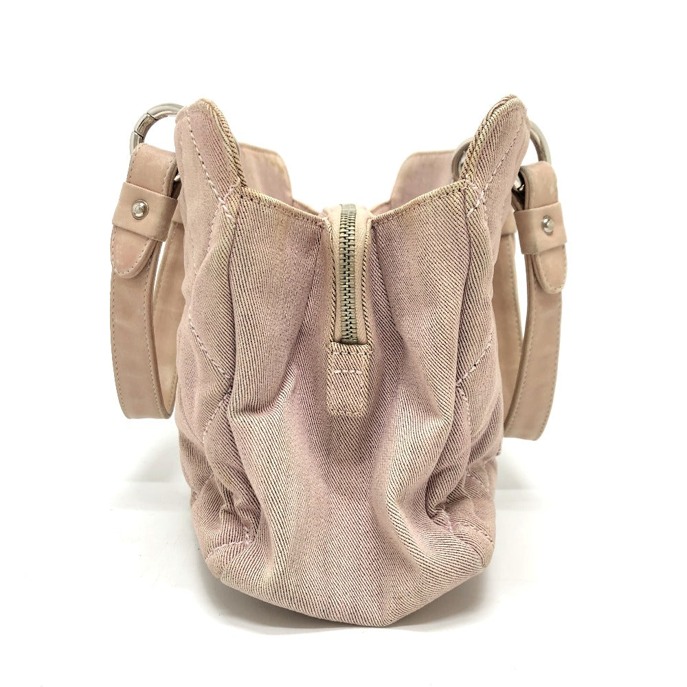 CHANEL Tote Bag Cotton canvas Pink type COCO Mark CC Matrasse Women Used