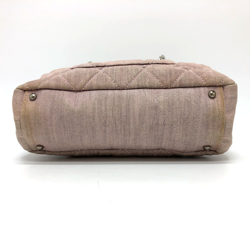 CHANEL Tote Bag Cotton canvas Pink type COCO Mark CC Matrasse Women Used