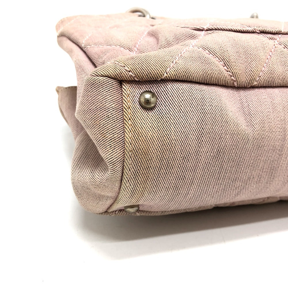 CHANEL Tote Bag Cotton canvas Pink type COCO Mark CC Matrasse Women Used