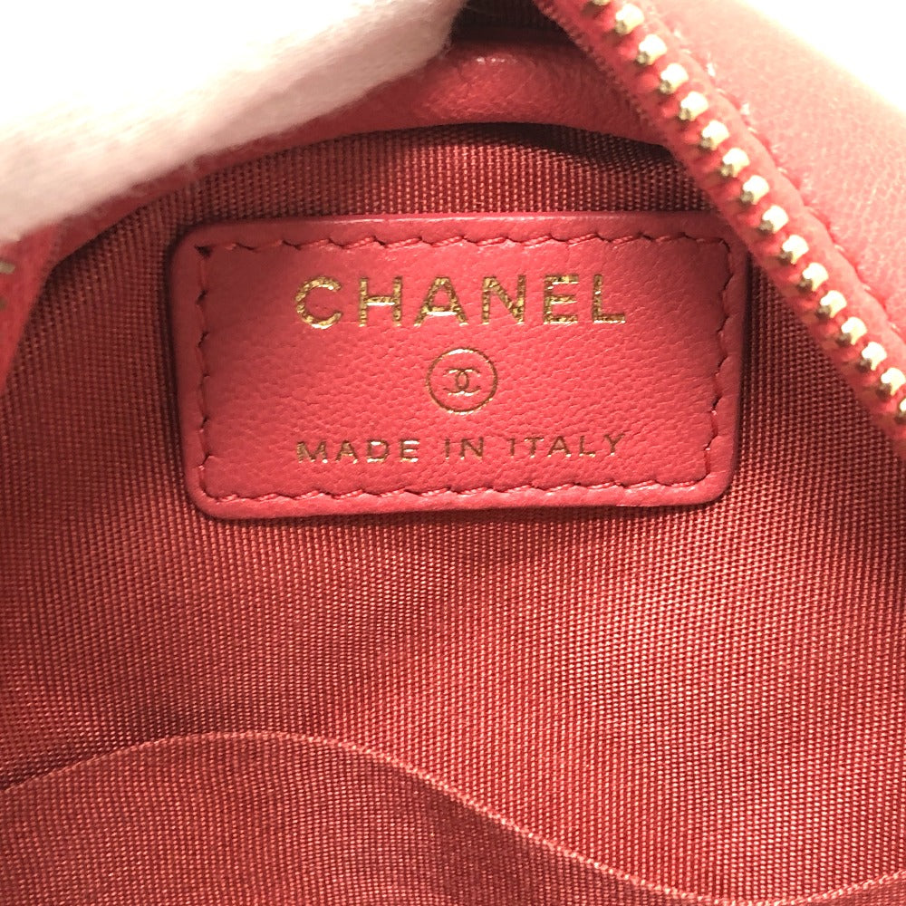 CHANEL Shoulder Bag lambskin Pink type CC COCO Mark Matelasse Mini Round Women Used