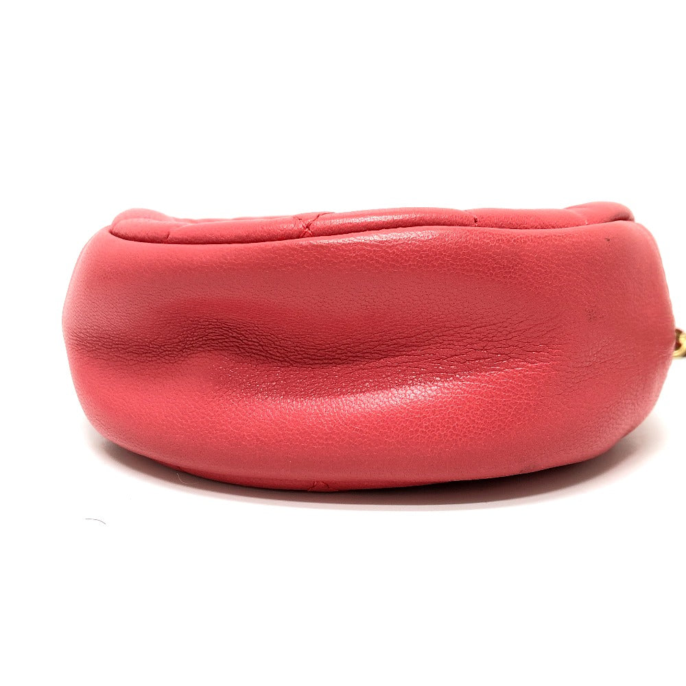 CHANEL Shoulder Bag lambskin Pink type CC COCO Mark Matelasse Mini Round Women Used