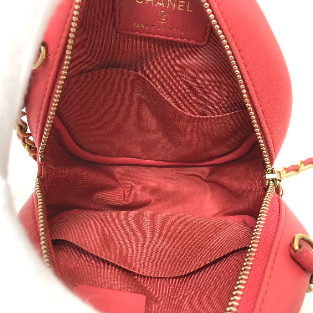 CHANEL Shoulder Bag lambskin Pink type CC COCO Mark Matelasse Mini Round Women Used
