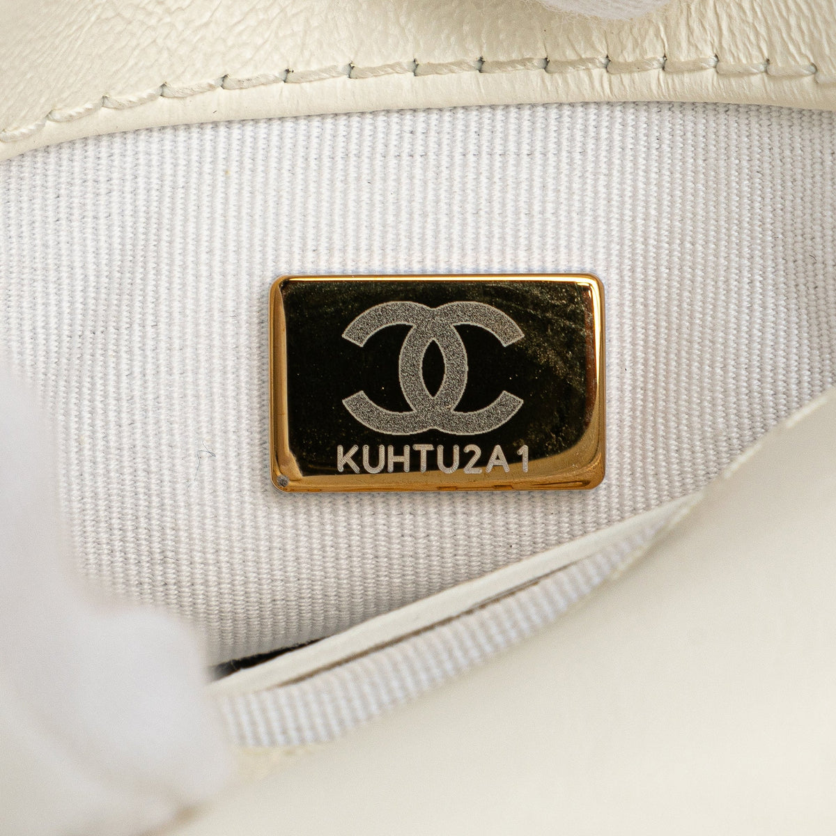 White Chanel Mini Crinkled Calfskin City School Flap Satchel