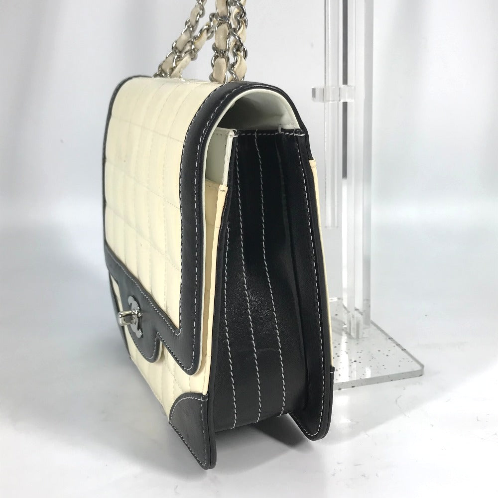 CHANEL Shoulder Bag Patent leather white COCO Mark CC Chocolate bar Women Used
