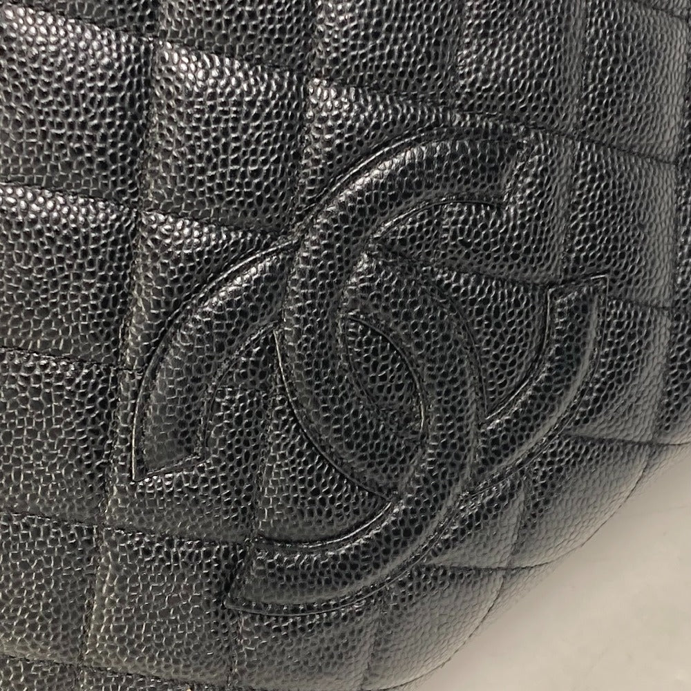 CHANEL Shoulder Bag Caviar skin black CC COCO Mark Matrasse quilting Women Used