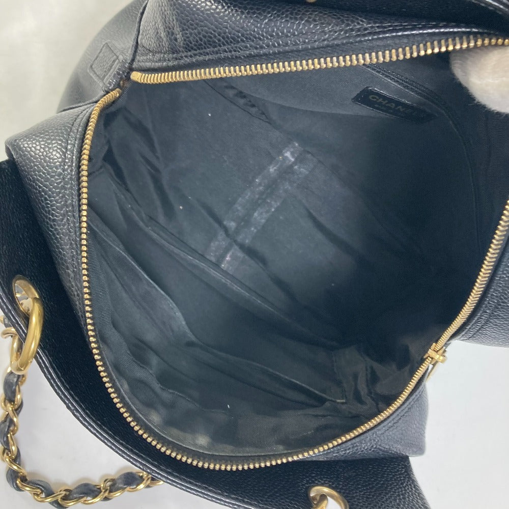 CHANEL Shoulder Bag Caviar skin black CC COCO Mark Matrasse quilting Women Used