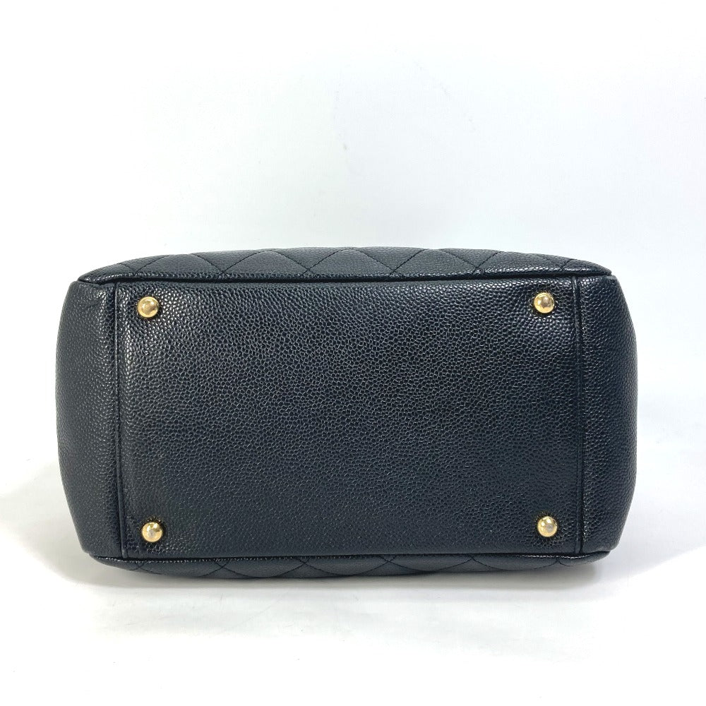 CHANEL Shoulder Bag Caviar skin black CC COCO Mark Matrasse quilting Women Used