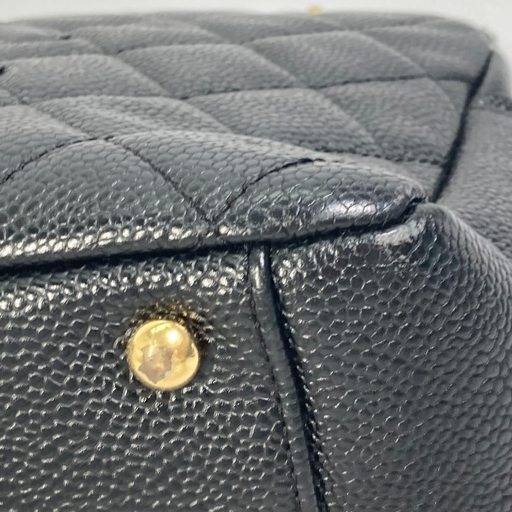 CHANEL Shoulder Bag Caviar skin black CC COCO Mark Matrasse quilting Women Used