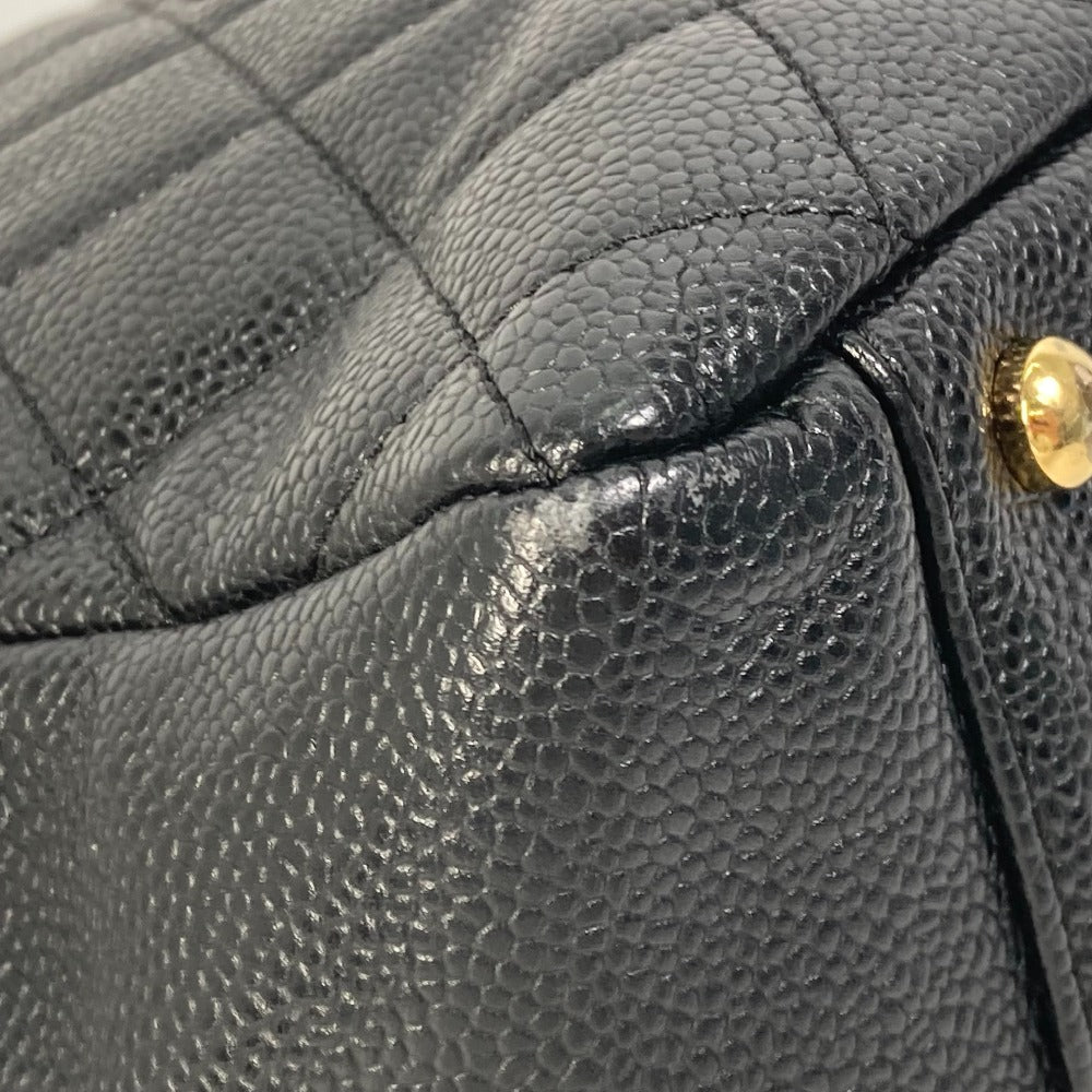 CHANEL Shoulder Bag Caviar skin black CC COCO Mark Matrasse quilting Women Used