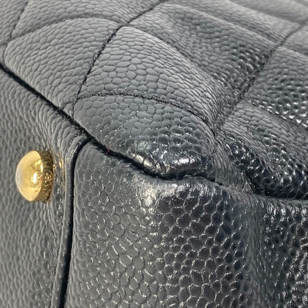 CHANEL Shoulder Bag Caviar skin black CC COCO Mark Matrasse quilting Women Used