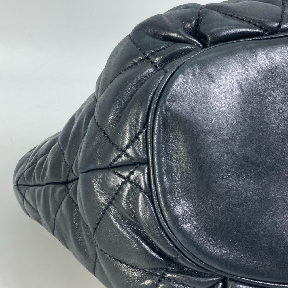 CHANEL Shoulder Bag leather black CC COCO Mark Matrasse quilting Women Used