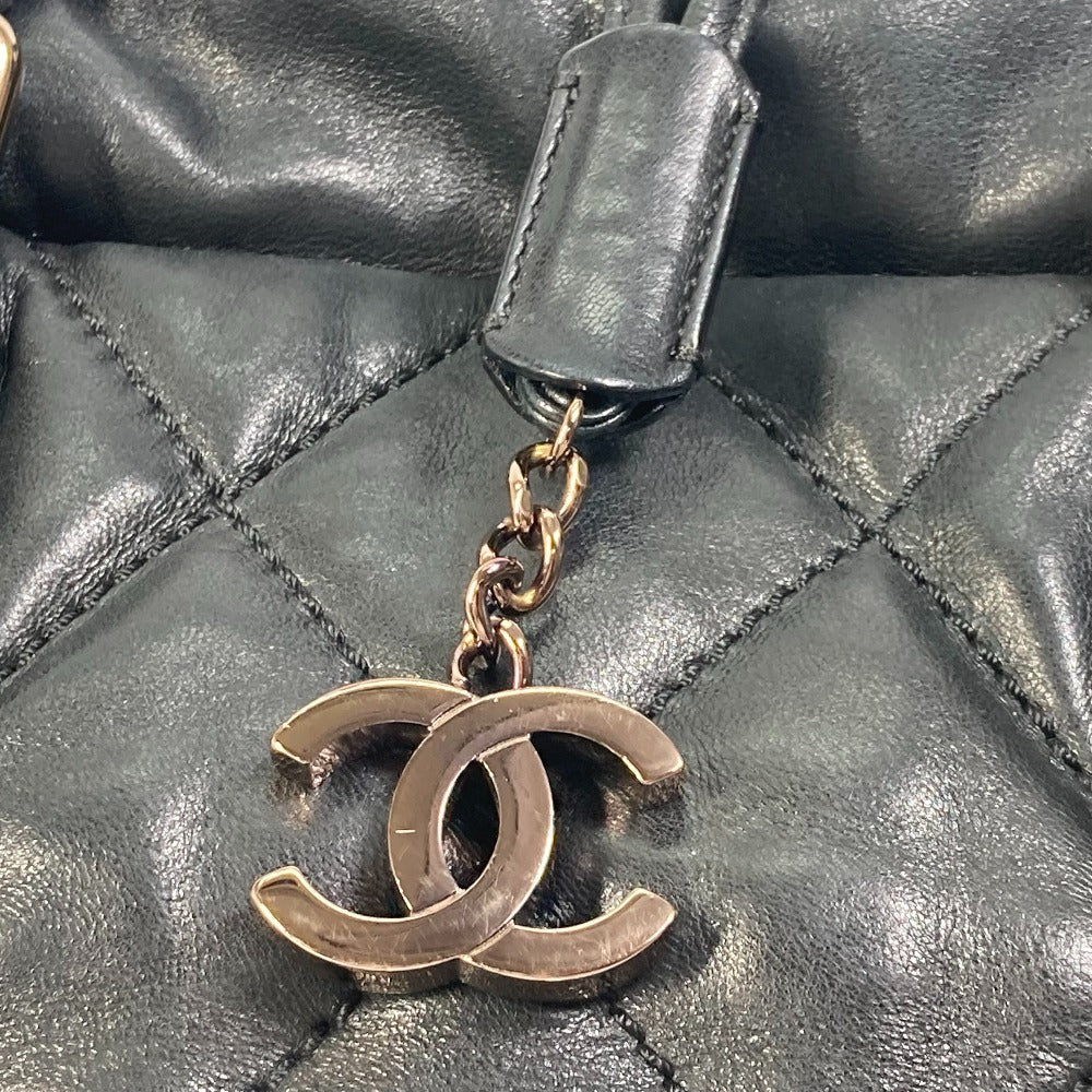 CHANEL Shoulder Bag leather black CC COCO Mark Matrasse quilting Women Used