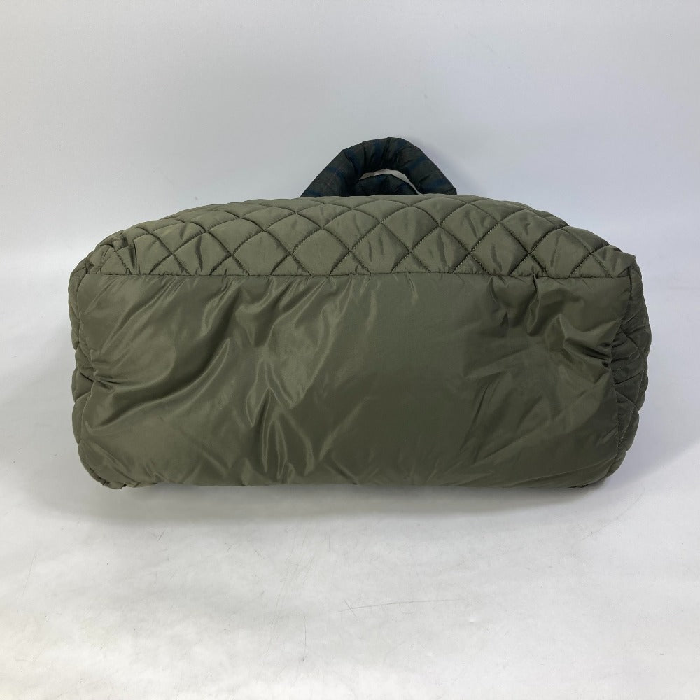CHANEL Tote Bag A48611 Nylon khaki quilted shawl Cococoon Women Used