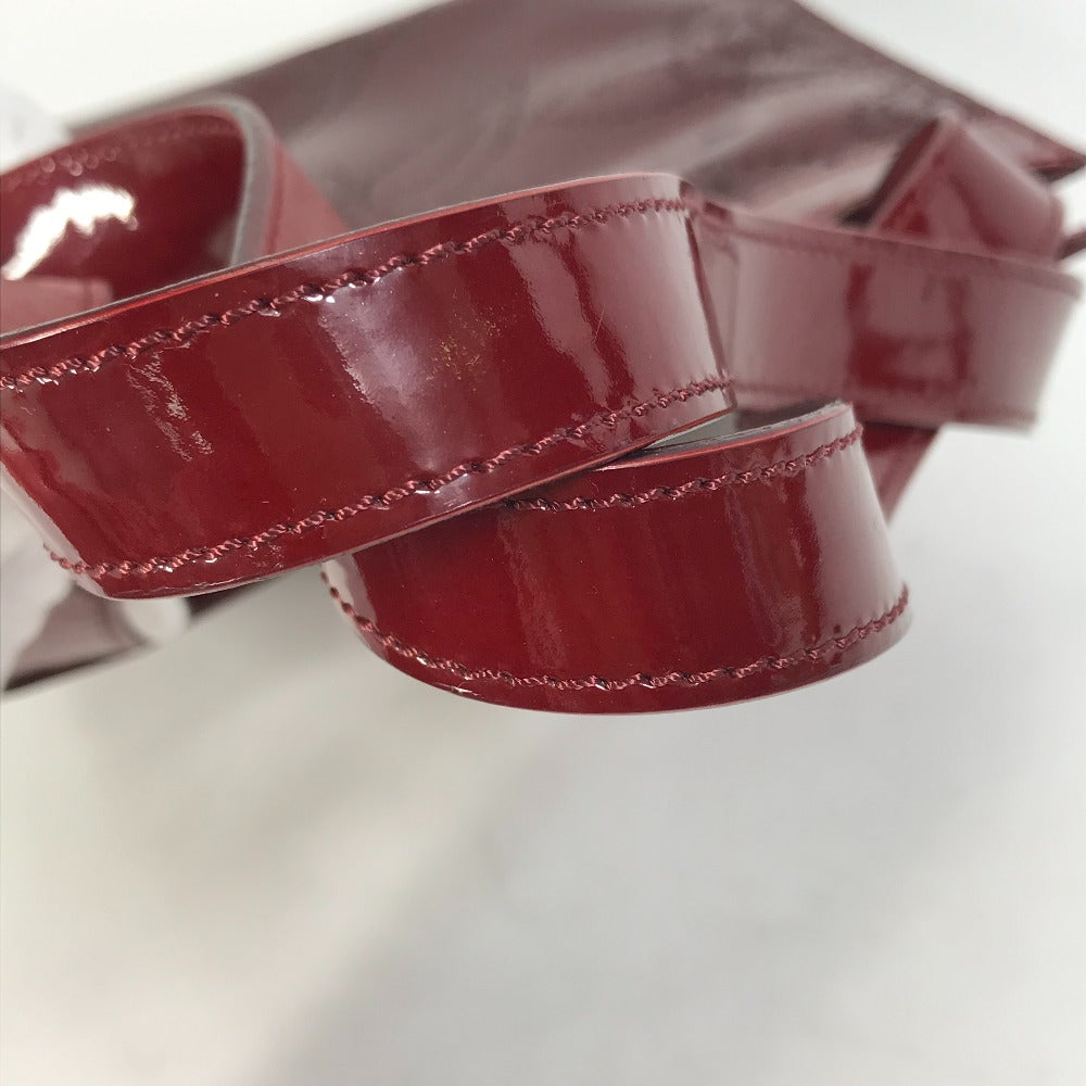 CHANEL Tote Bag Patent leather Bordeauxtype CC COCO Mark punching camellia Women Used