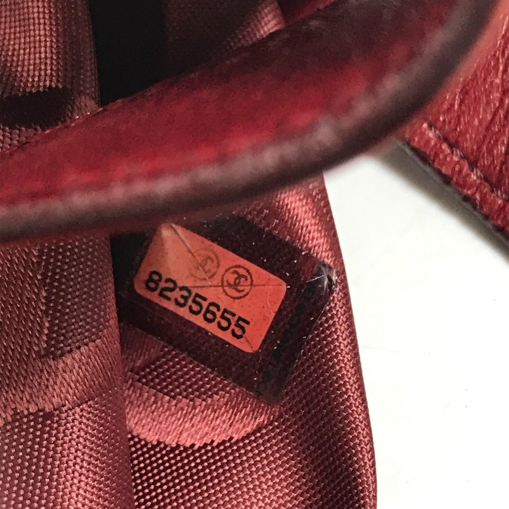 CHANEL Tote Bag Patent leather Bordeauxtype CC COCO Mark punching camellia Women Used