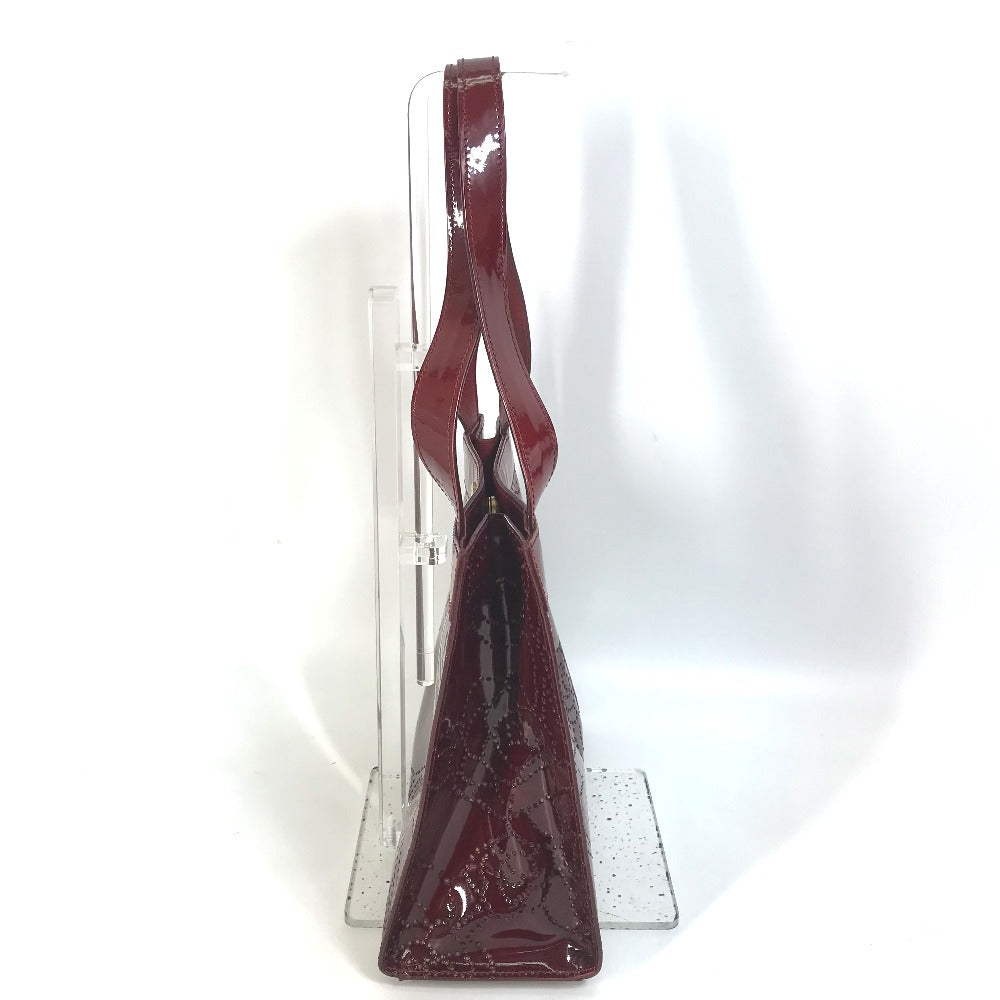 CHANEL Tote Bag Patent leather Bordeauxtype CC COCO Mark punching camellia Women Used