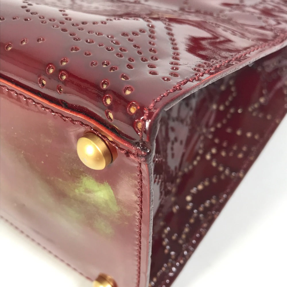 CHANEL Tote Bag Patent leather Bordeauxtype CC COCO Mark punching camellia Women Used