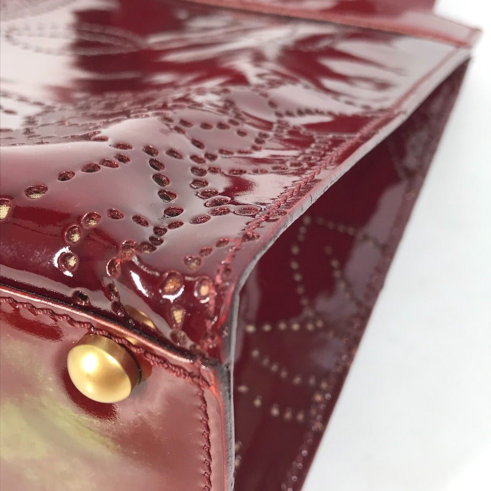 CHANEL Tote Bag Patent leather Bordeauxtype CC COCO Mark punching camellia Women Used