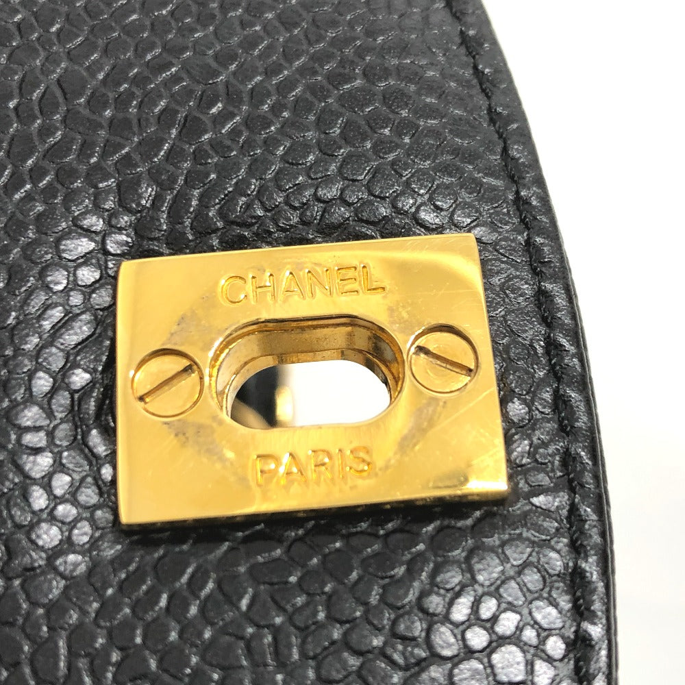 CHANEL Shoulder Bag Caviar skin black vintage COCO Mark CC