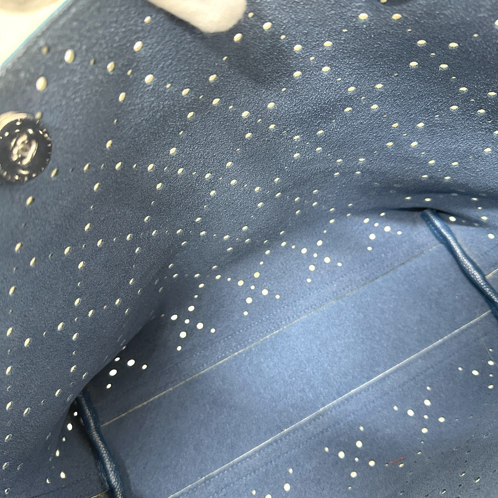 CHANEL Tote Bag Soft caviar skin white COCO Mark CC Charm Matelasse punching Women Used