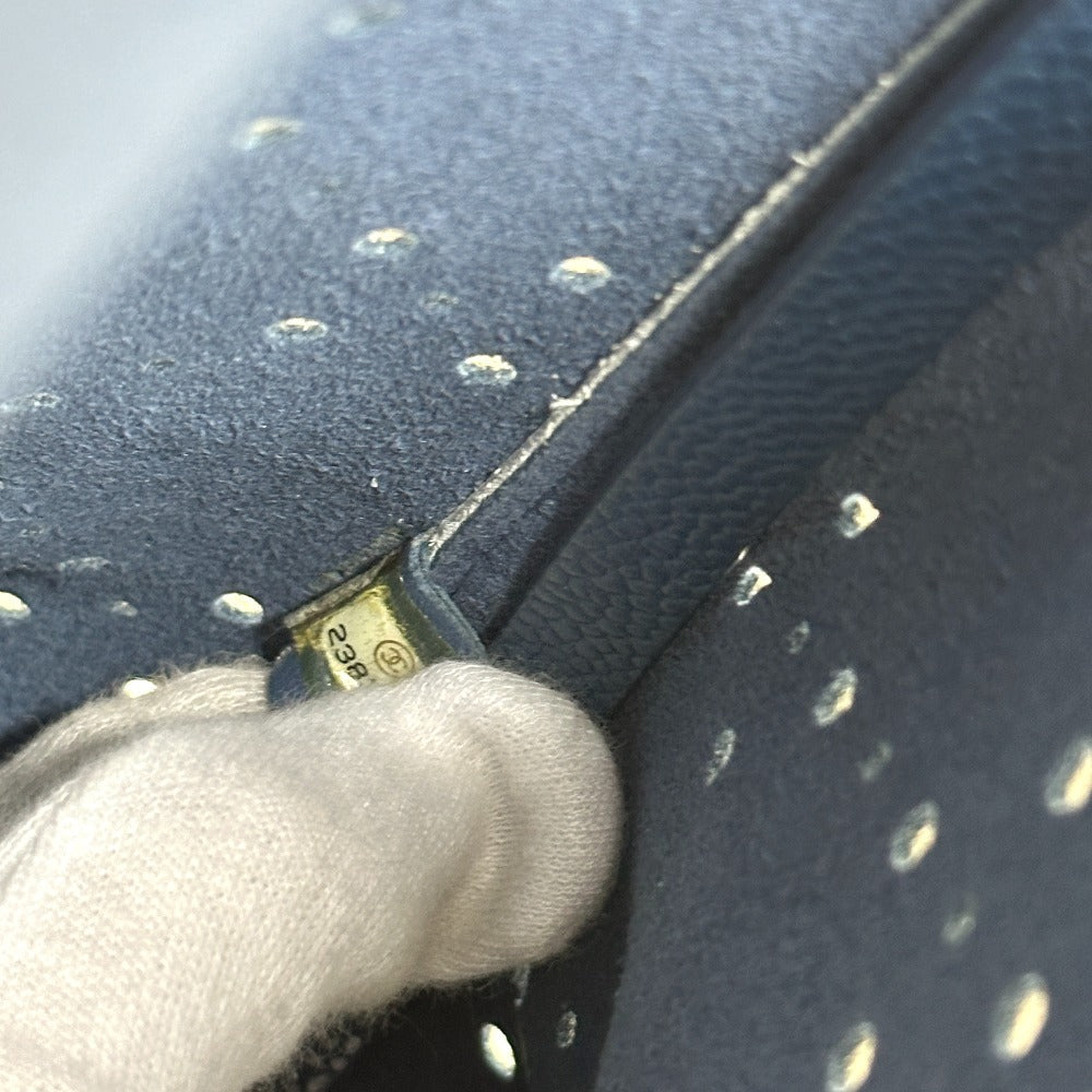 CHANEL Tote Bag Soft caviar skin white COCO Mark CC Charm Matelasse punching Women Used